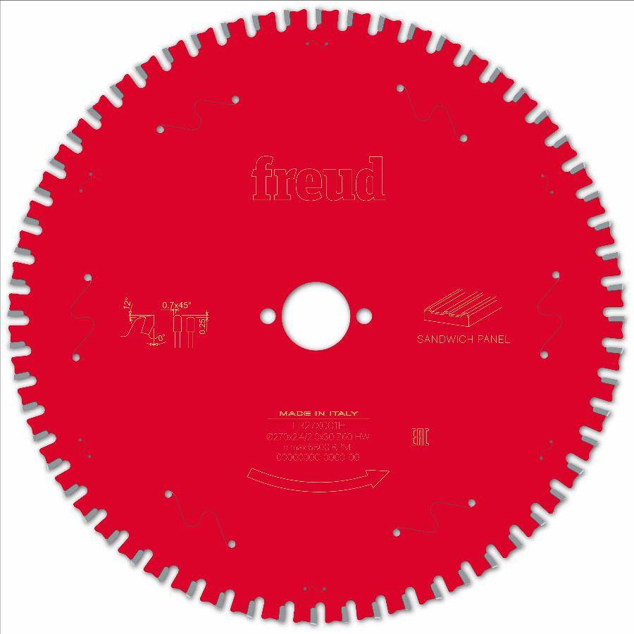 Lame pour scie circulaire portative FREUD - Ø270 2,4/2 AL30 Z60 TPB 0° - F03FS09859 -FR27X001H - Imagen 2