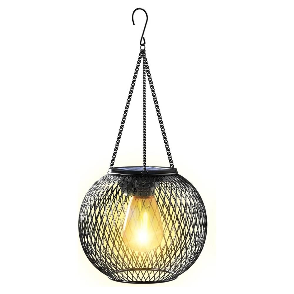 Lanterne Solaire Extérieur IP65 – Design Rétro Fleur Jardin, Terrasse, Balcon, Patio – Éclairage LED Automatique 8h