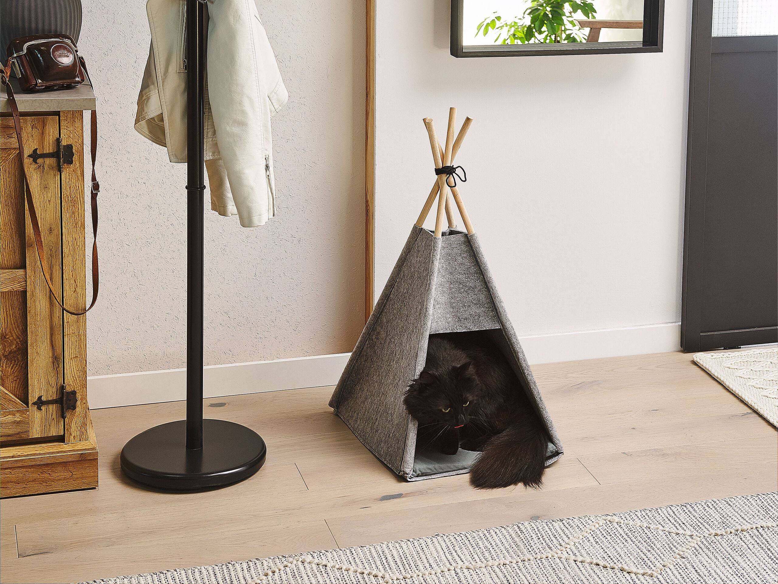 Beliani - Lit pour animal Feutre Gris clair ULUBEY - 35x40x70- Beliani - Image 1