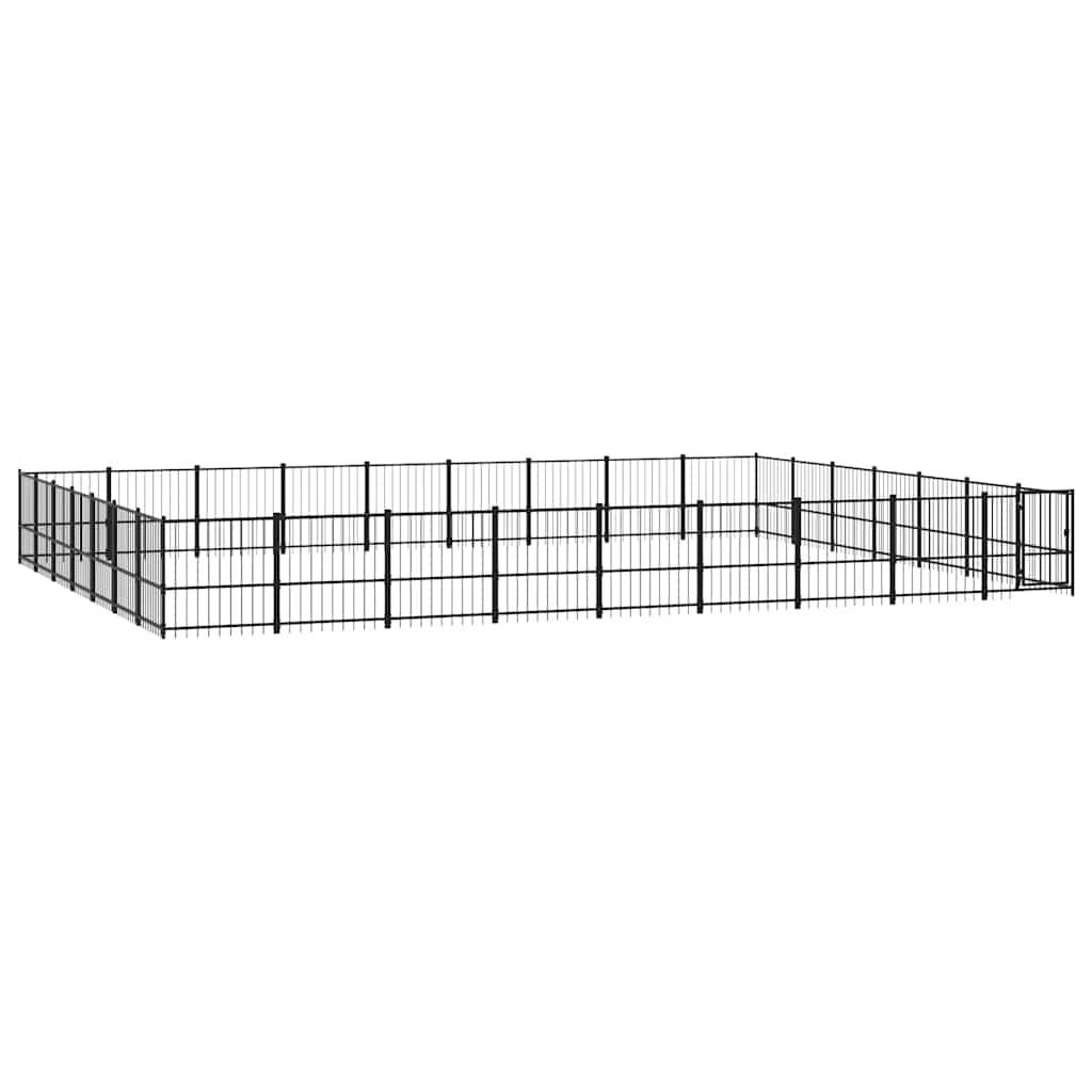 Vidaxl - Chenil d'extérieur pour chiens Acier 59,28 m² vidaXL 3124652 - Imagen 2