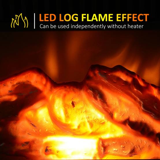 Petite cheminée électrique 1200W design moderne effet flamme réaliste Blanc – ComfortXL Outdoor Living - Image 4