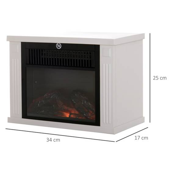 Petite cheminée électrique 1200W design moderne effet flamme réaliste Blanc – ComfortXL Outdoor Living - Image 3