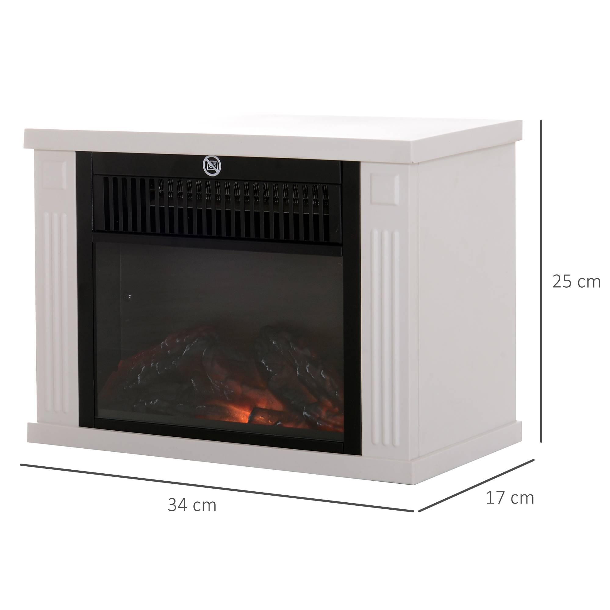 Petite cheminée électrique 1200W design moderne effet flamme réaliste Blanc – ComfortXL Outdoor Living - Image 3
