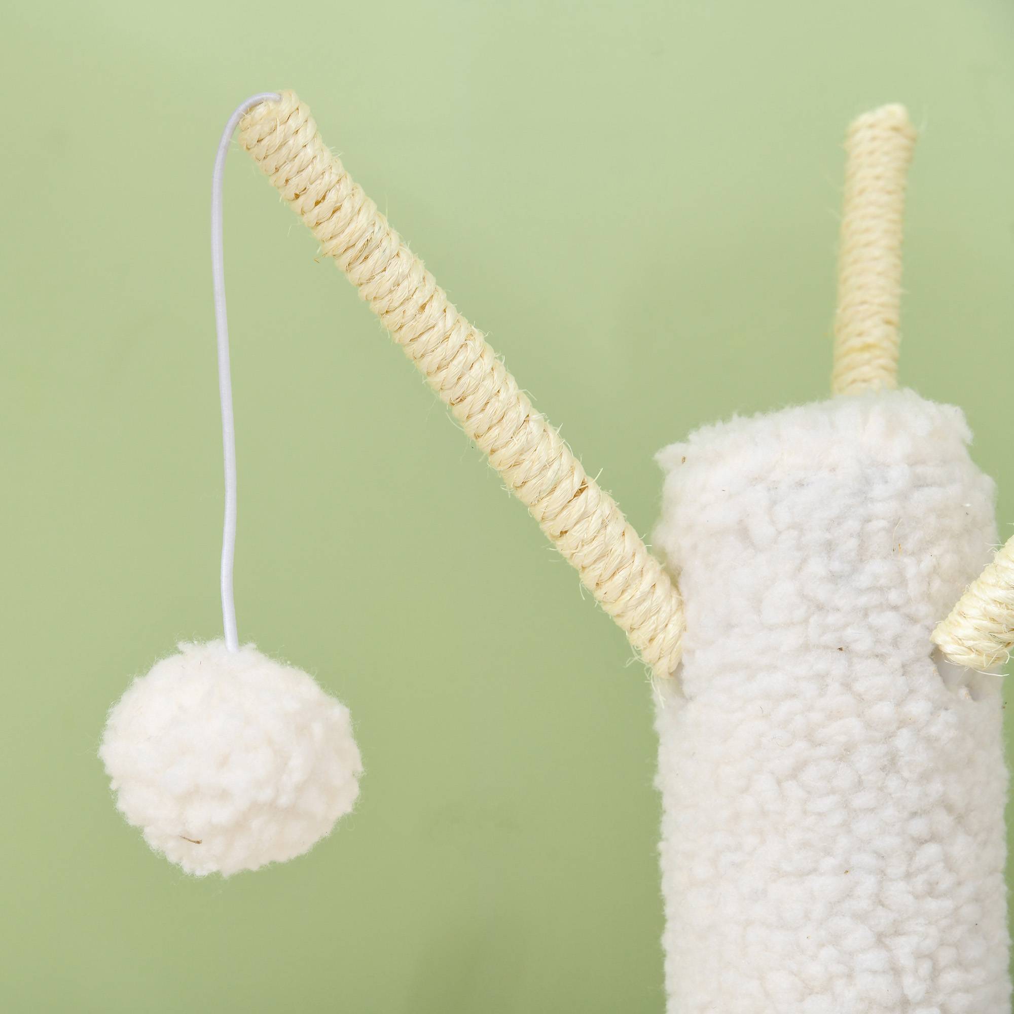 Arbre à chat sisal et peluche beige 56 x 40 x 91 cm - PANGIVO - Image 10