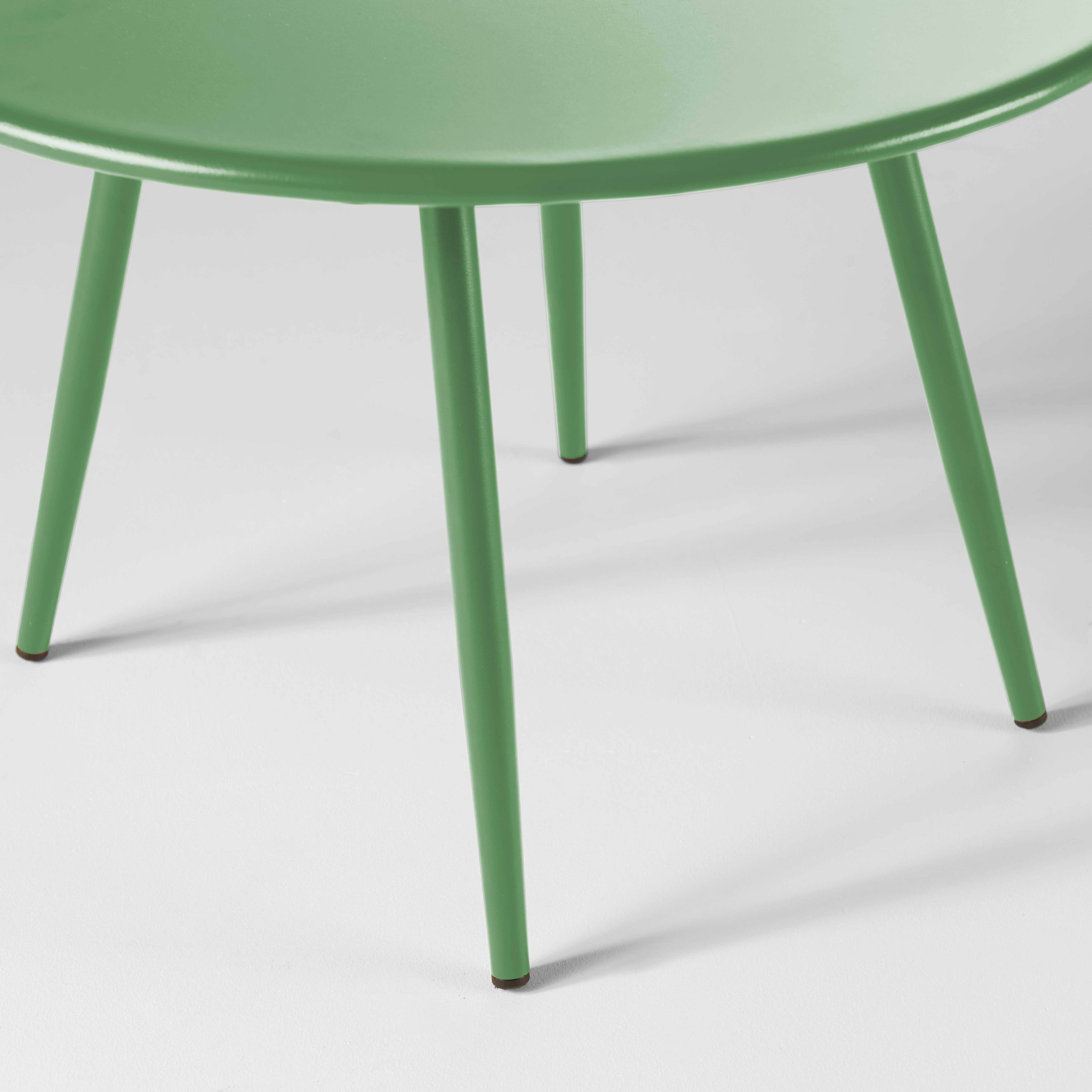 Oviala - Table basse de jardin ronde en métal vert cactus 40 cm Palavas - Oviala - Imagen 5