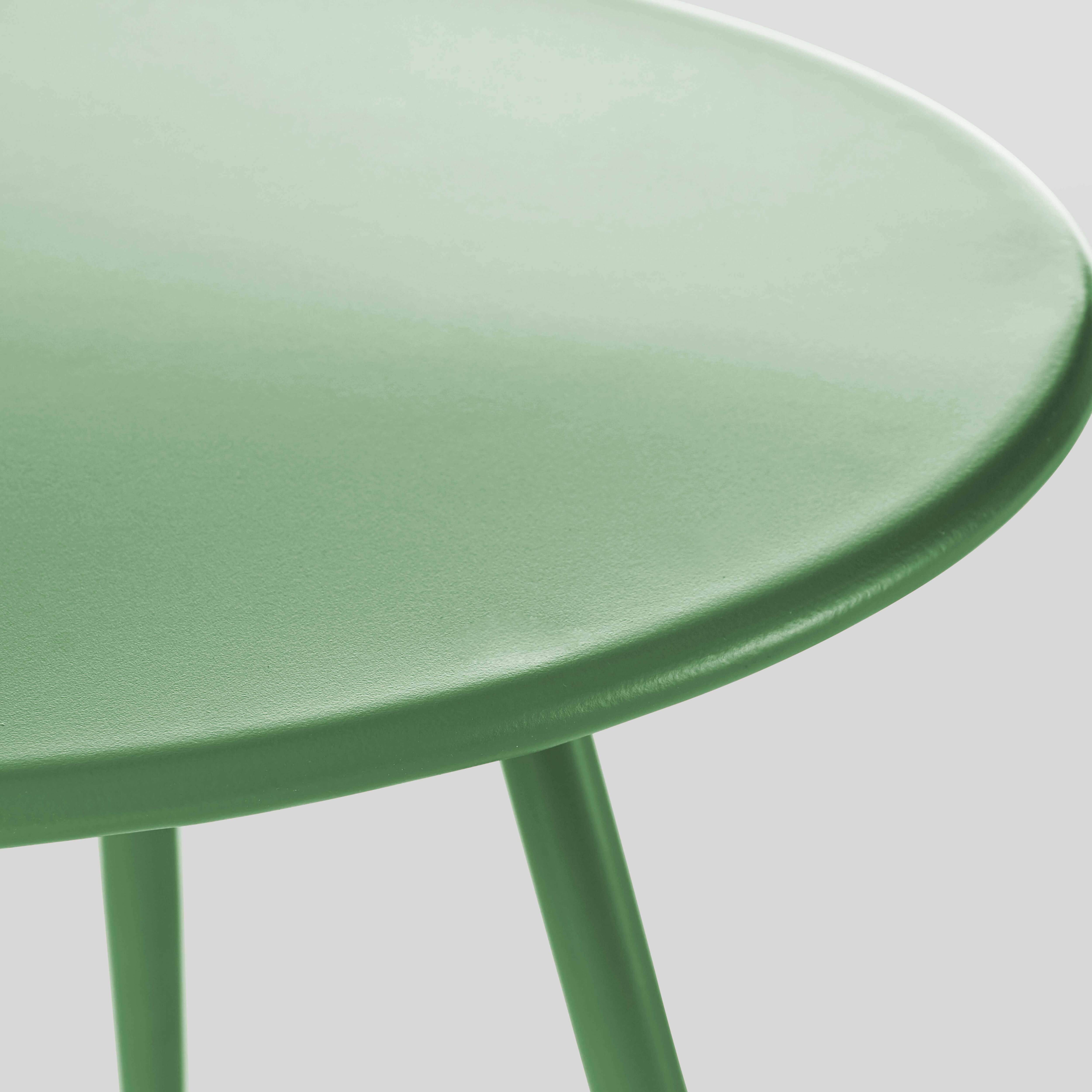 Oviala - Table basse de jardin ronde en métal vert cactus 40 cm Palavas - Oviala - Imagen 4
