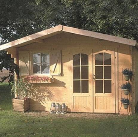 Abri de jardin Morzine en bois 10,99 m², Toiture Shingle rouge, Plancher Non - Imagen 1