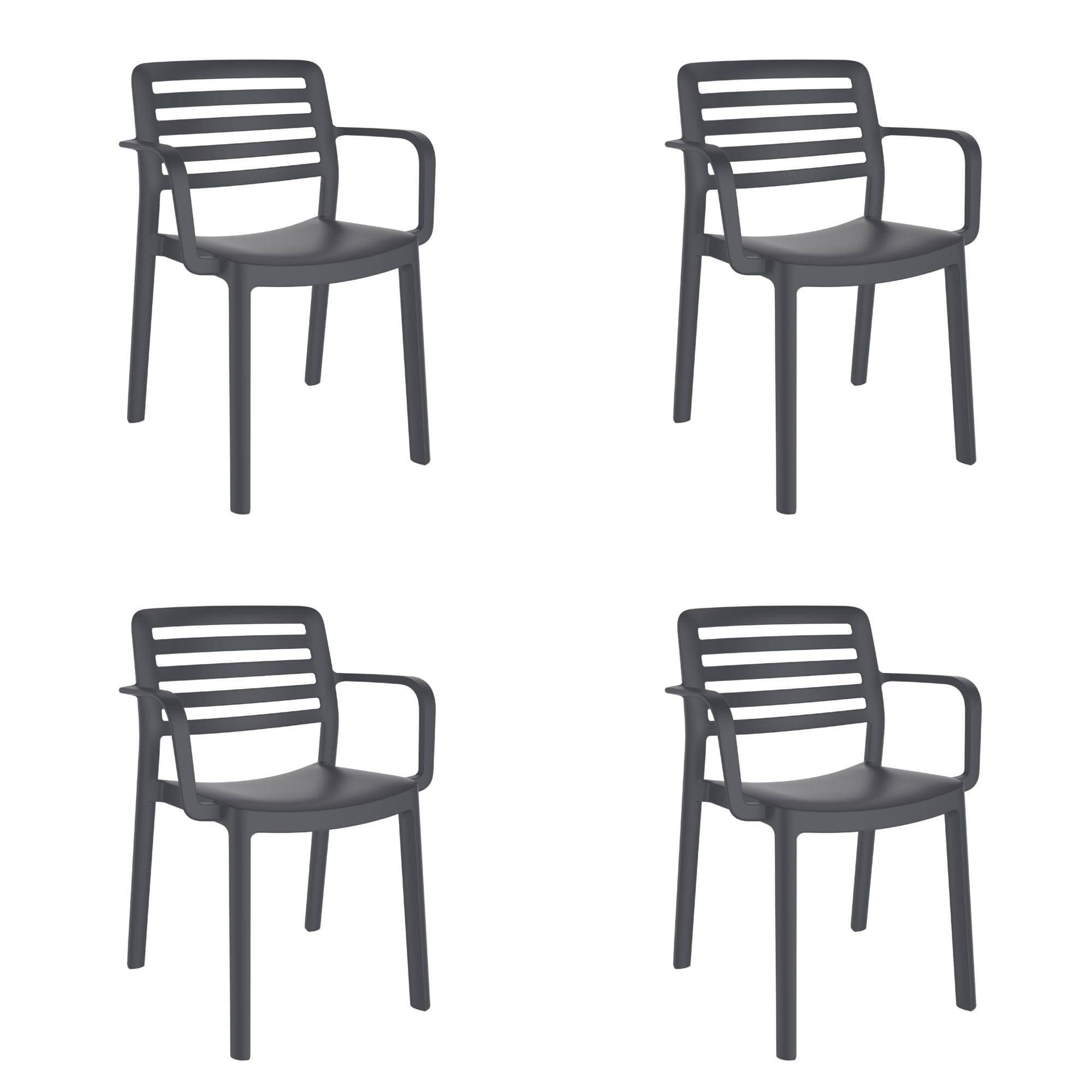 Garbar - Fauteuils Wind garbar plastique gris (Lot de 4) - Image 1