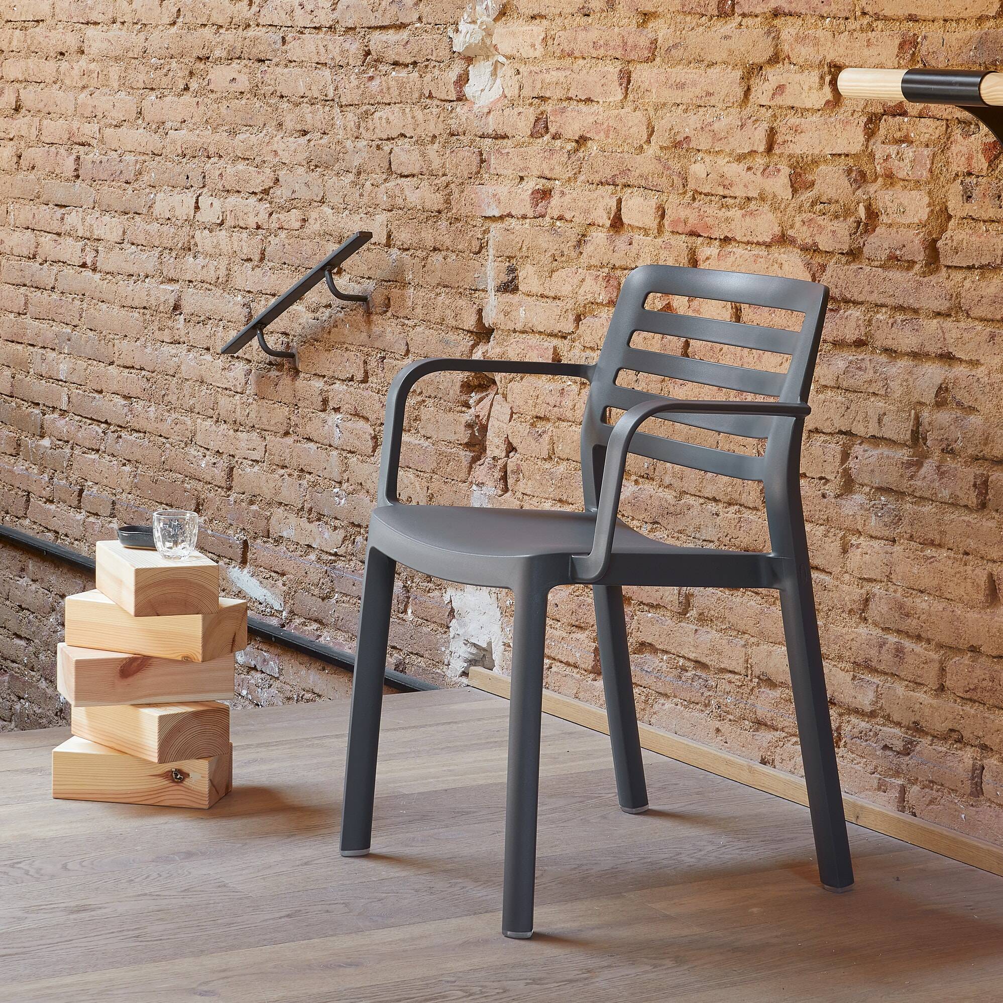 Garbar - Fauteuils Wind garbar plastique gris (Lot de 4) - Image 3