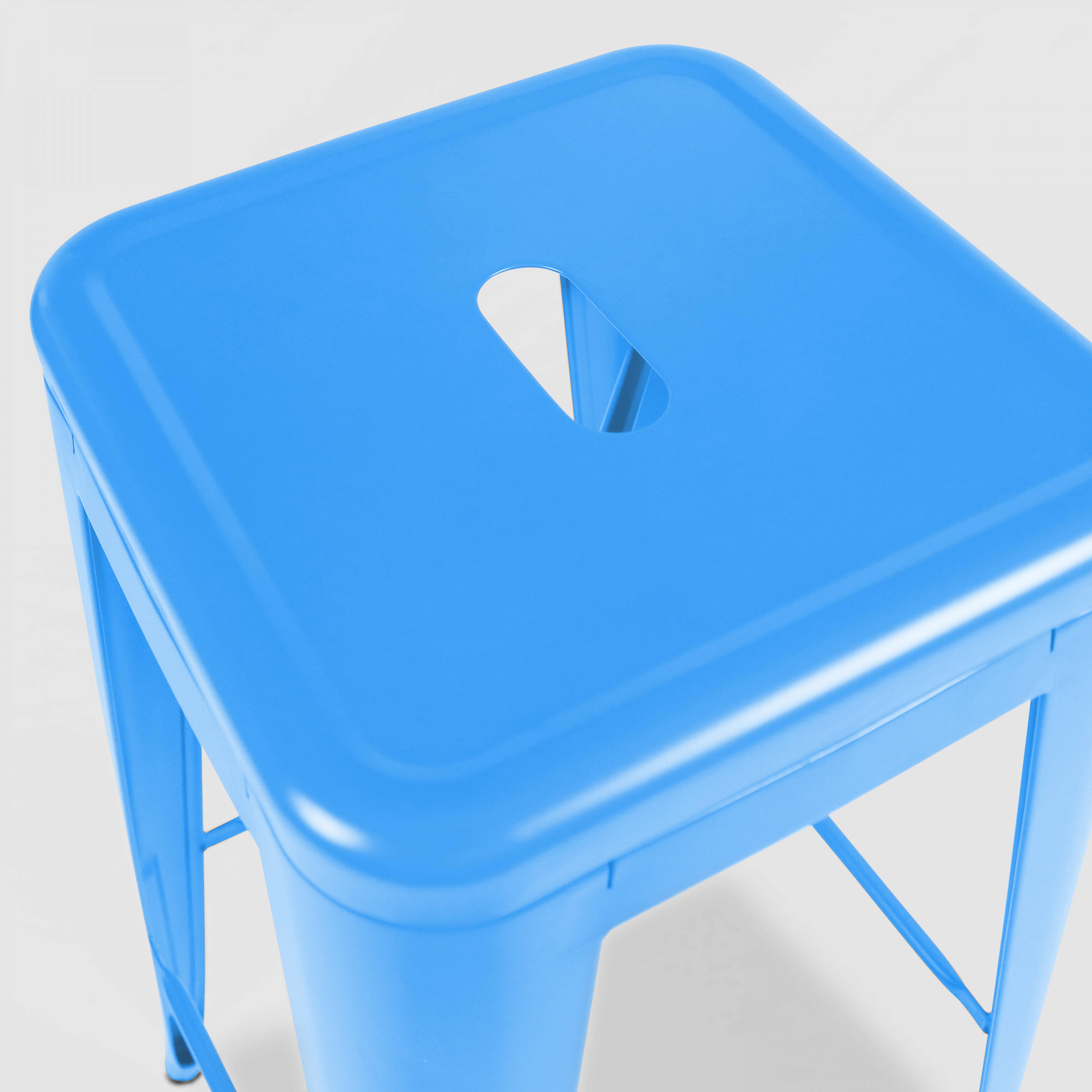 Oviala - Tabouret de bar en métal bleu mat Indus - Oviala - Imagen 3