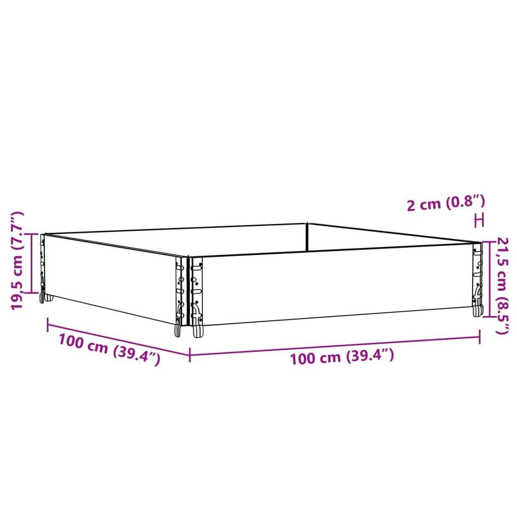 Jardinière bois de pin gris 100 x 100 x 21.5 cm - PANGIVO - Image 8