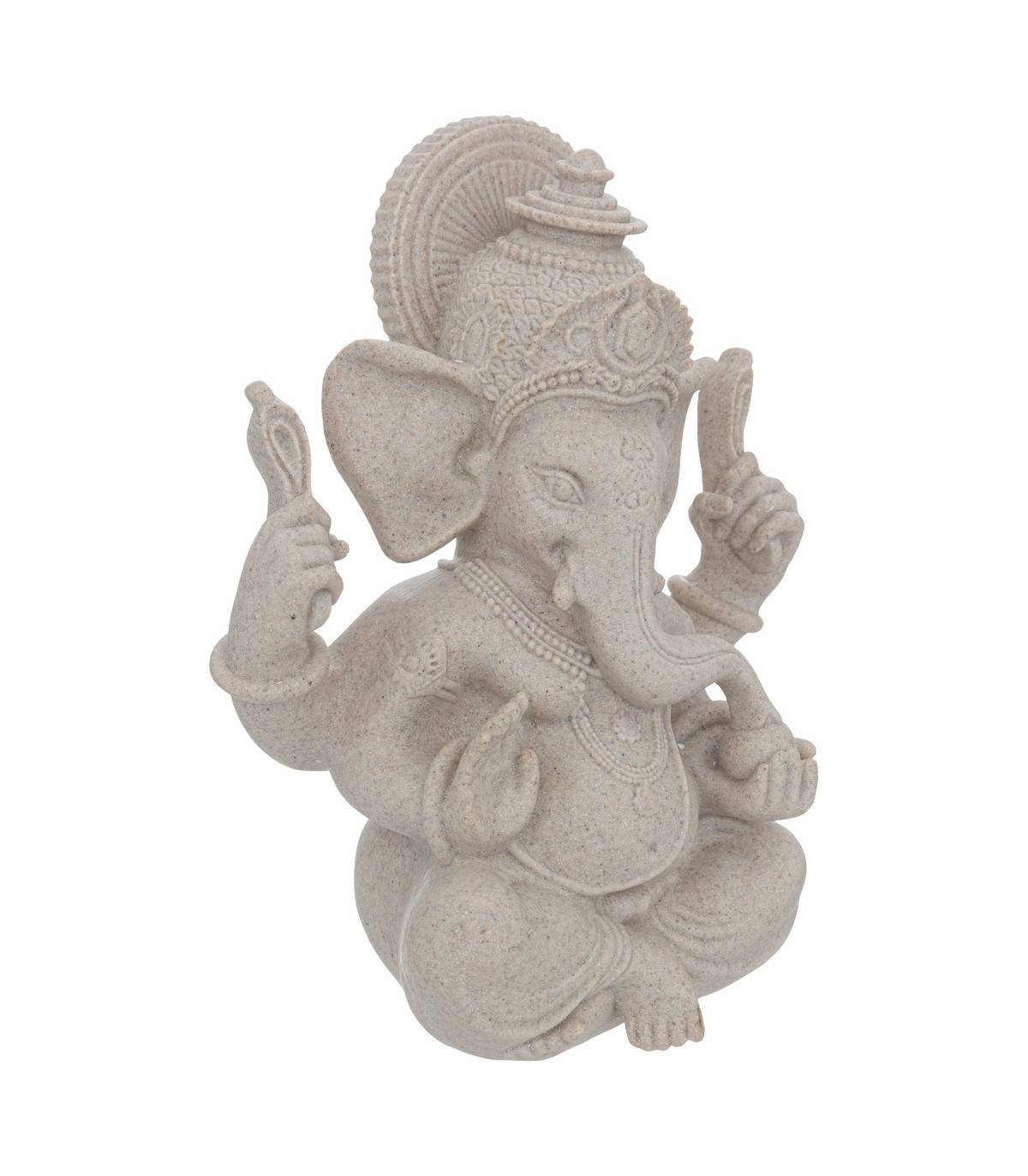 Objet déco Statue Ganesh en résine Beige effet sablé H 25  cm - Imagen 1