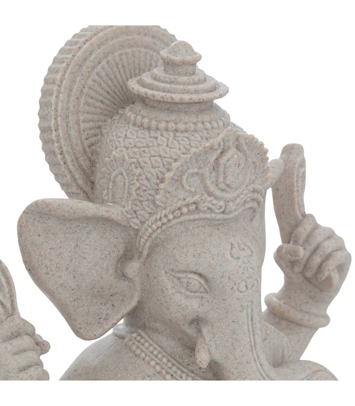Objet déco Statue Ganesh en résine Beige effet sablé H 25  cm - Imagen 2