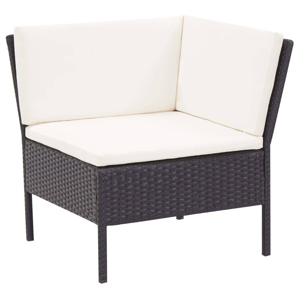 Vidaxl - Salon de jardin 3 pcs avec coussins Résine tressée Noir vidaXL 48960 - Imagen 9