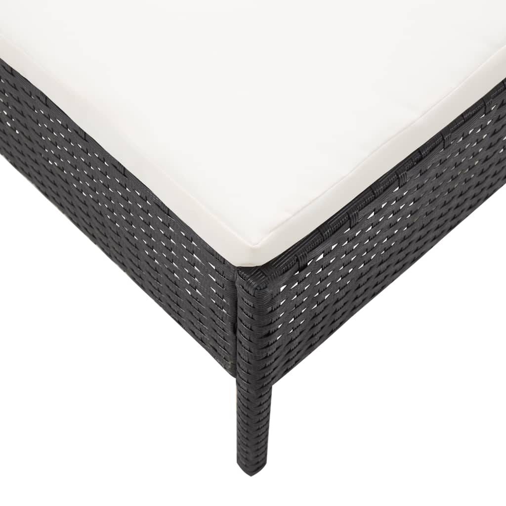 Vidaxl - Salon de jardin 3 pcs avec coussins Résine tressée Noir vidaXL 48960 - Imagen 3