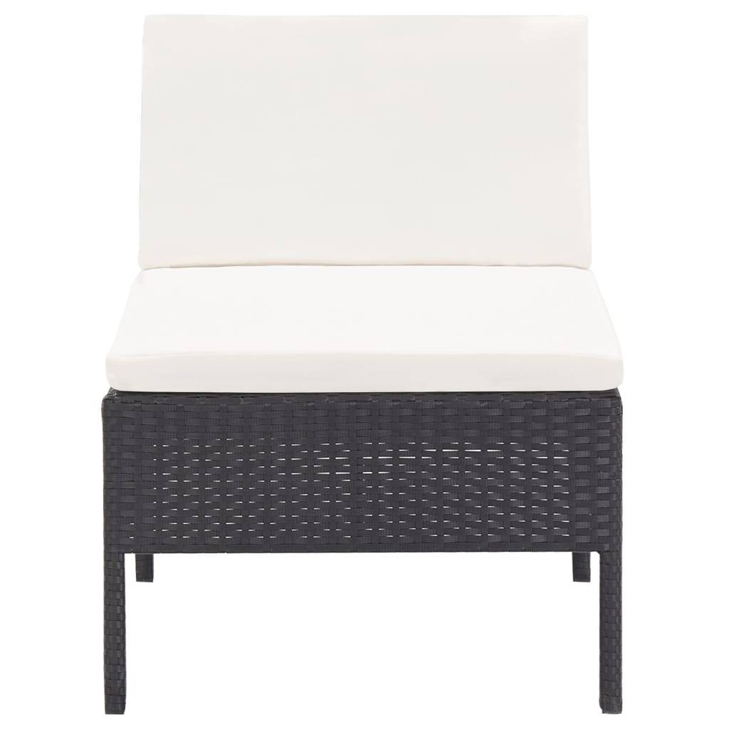 Vidaxl - Salon de jardin 3 pcs avec coussins Résine tressée Noir vidaXL 48960 - Imagen 7