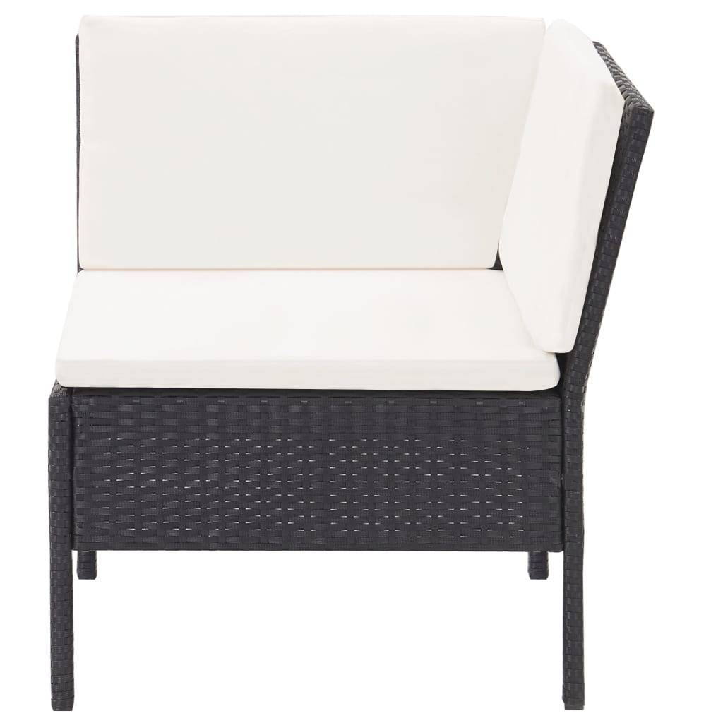 Vidaxl - Salon de jardin 3 pcs avec coussins Résine tressée Noir vidaXL 48960 - Imagen 4