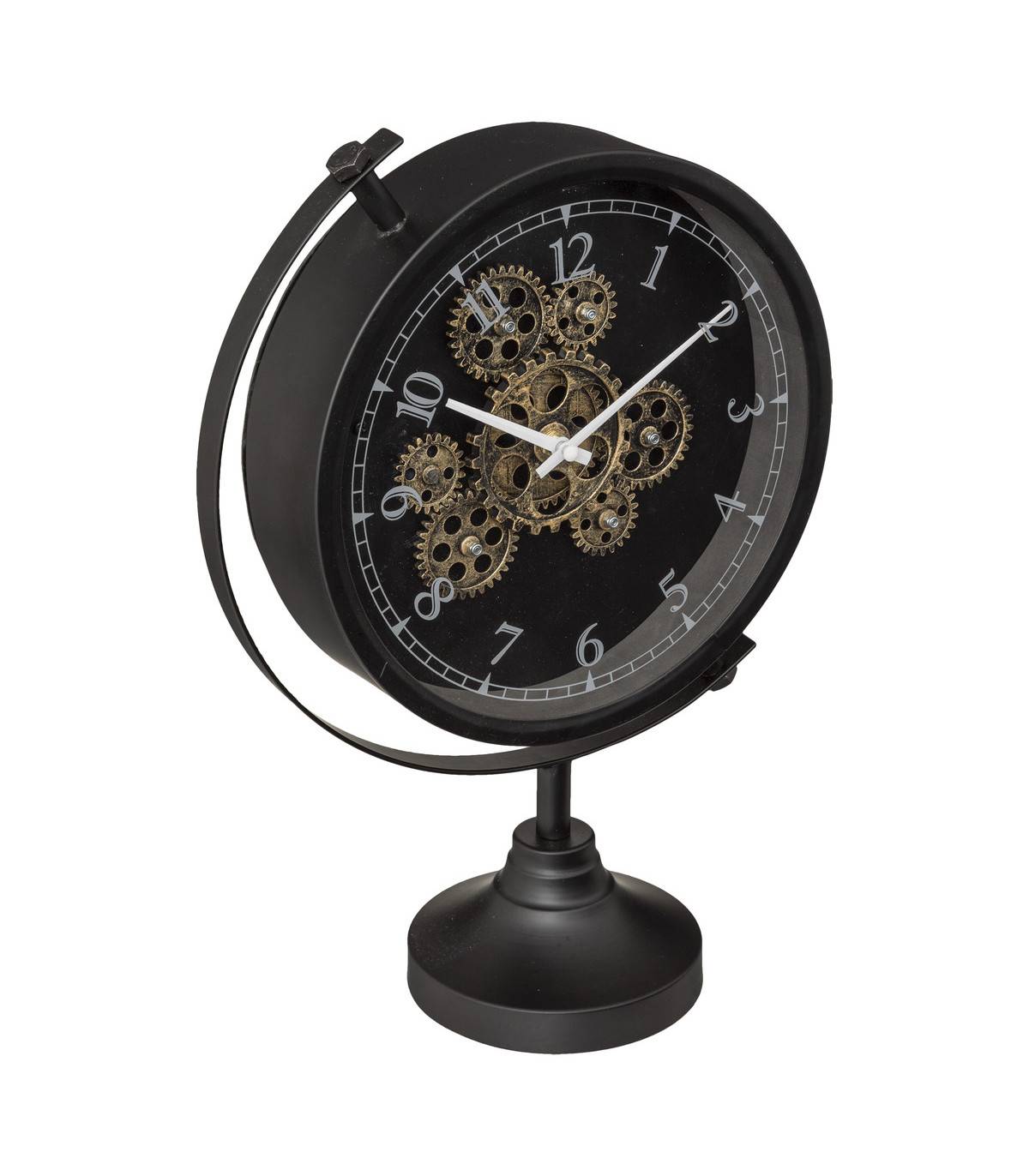 Horloge à poser en métal Noir et verre H 40 cm - Imagen 1