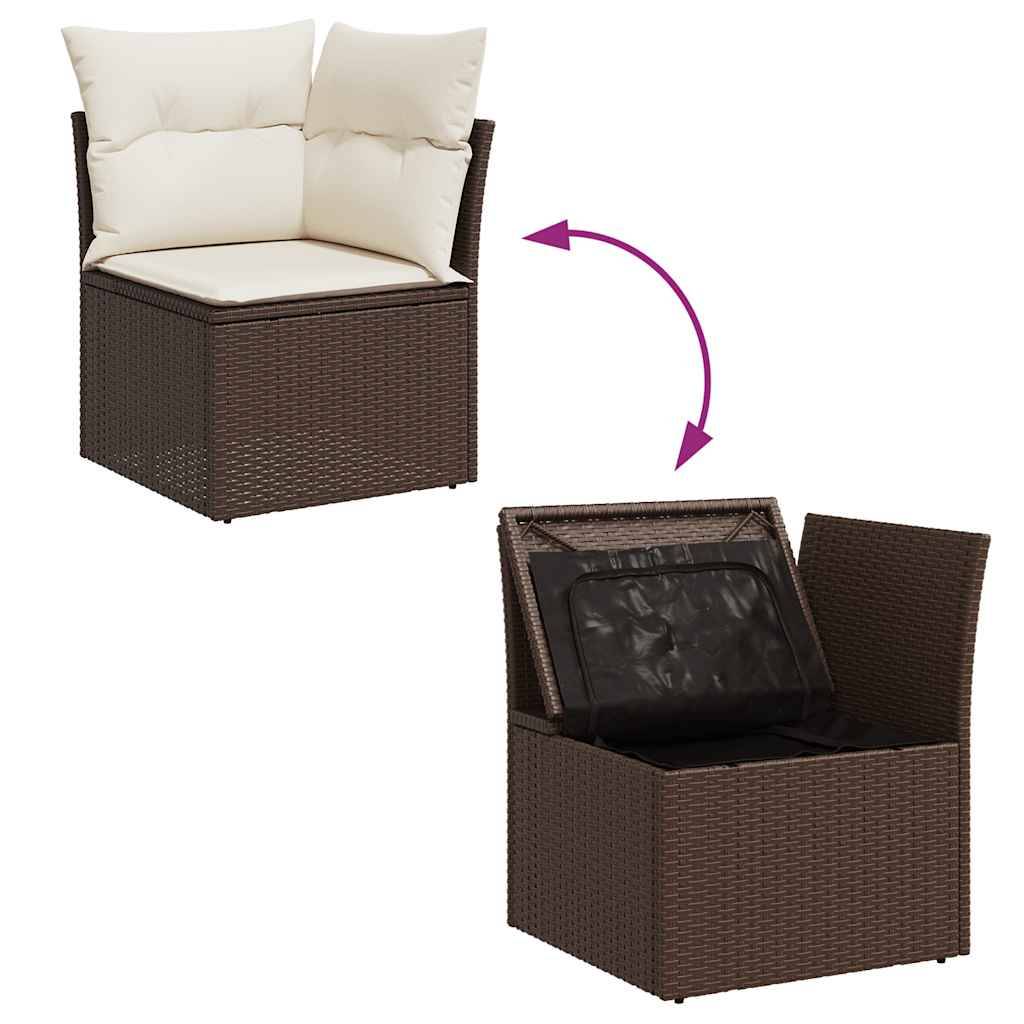 Salon de jardin 8 places modulable en résine tressée marron avec table et rangement intégrés – ComfortXL Outdoor Living - Image 9