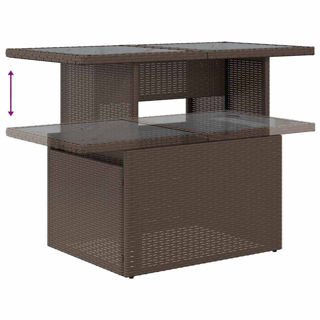 Salon de jardin 8 places modulable en résine tressée marron avec table et rangement intégrés – ComfortXL Outdoor Living - Image 10