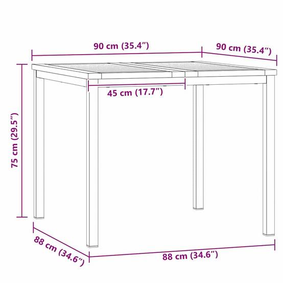 Salon de Jardin 2 Personnes 3 Pièces en Acacia et Acier Inoxydable, Table et Chaises Design Marron – ComfortXL Outdoor Living - Image 6