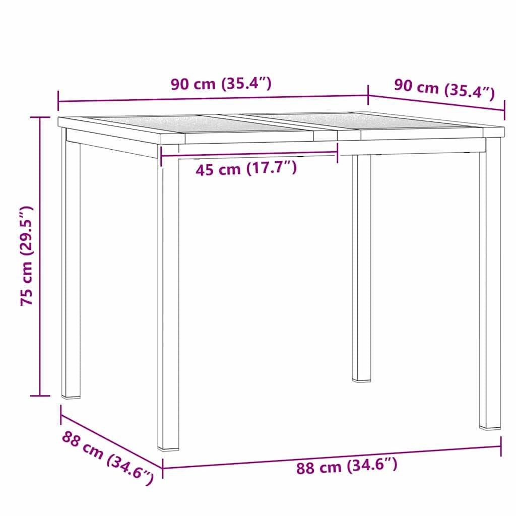 Salon de Jardin 2 Personnes 3 Pièces en Acacia et Acier Inoxydable, Table et Chaises Design Marron – ComfortXL Outdoor Living - Image 6
