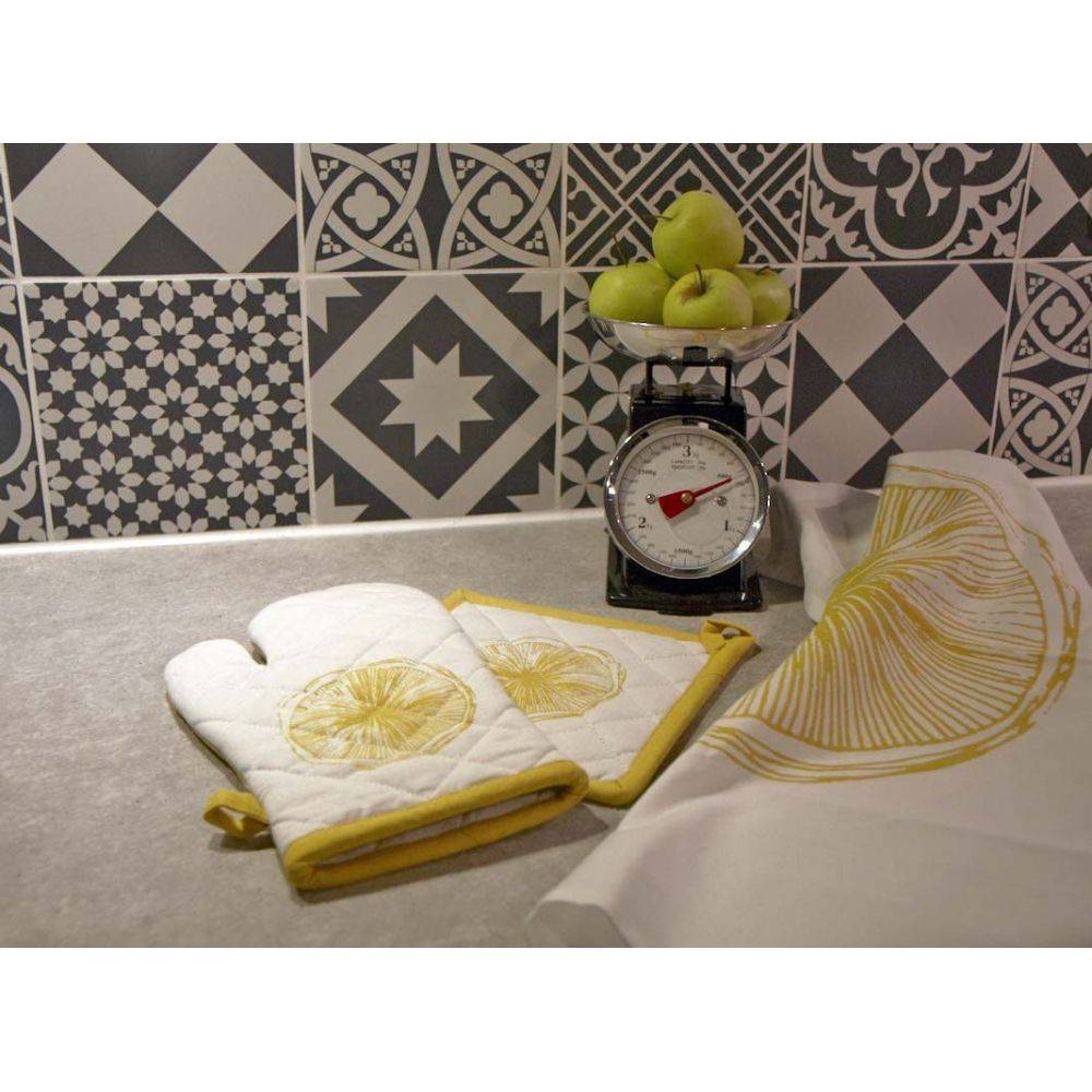 Aubry Gaspard - Gant de cuisine en coton Citron (Lot de 2) - Imagen 3