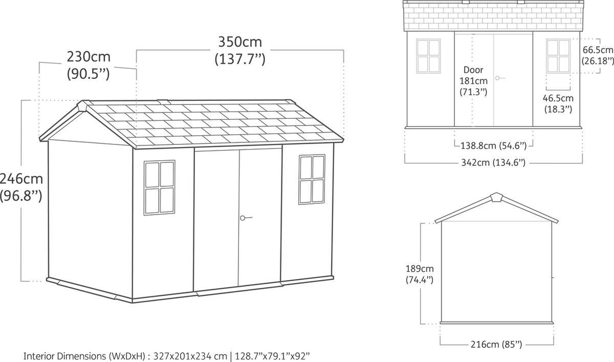 Keter - Abri de jardin Newton Plus 1175 - 7,2 m² - Gris Aspect bois - KETER - Image 4