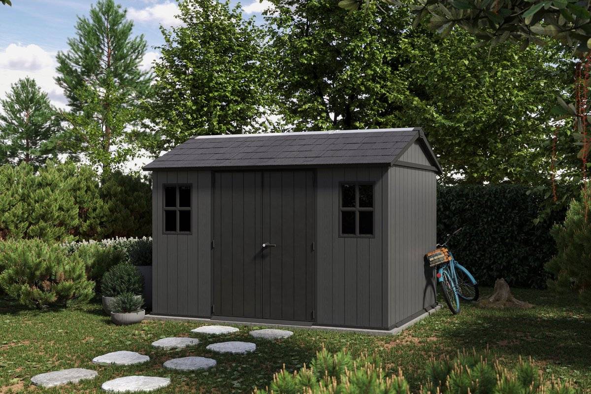 Keter - Abri de jardin Newton Plus 1175 - 7,2 m² - Gris Aspect bois - KETER - Image 3