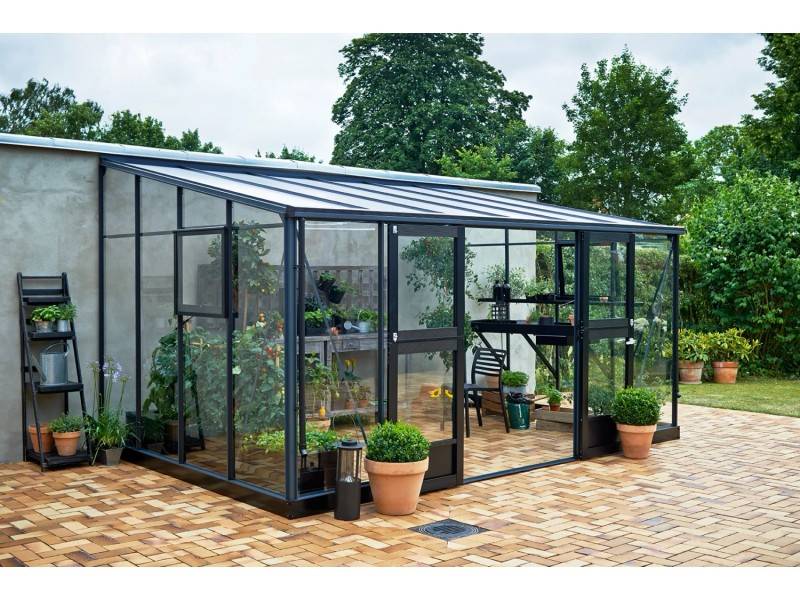 Juliana - Serre en verre trempé 12,9 m² Veranda, anthracite - Juliana - Image 1
