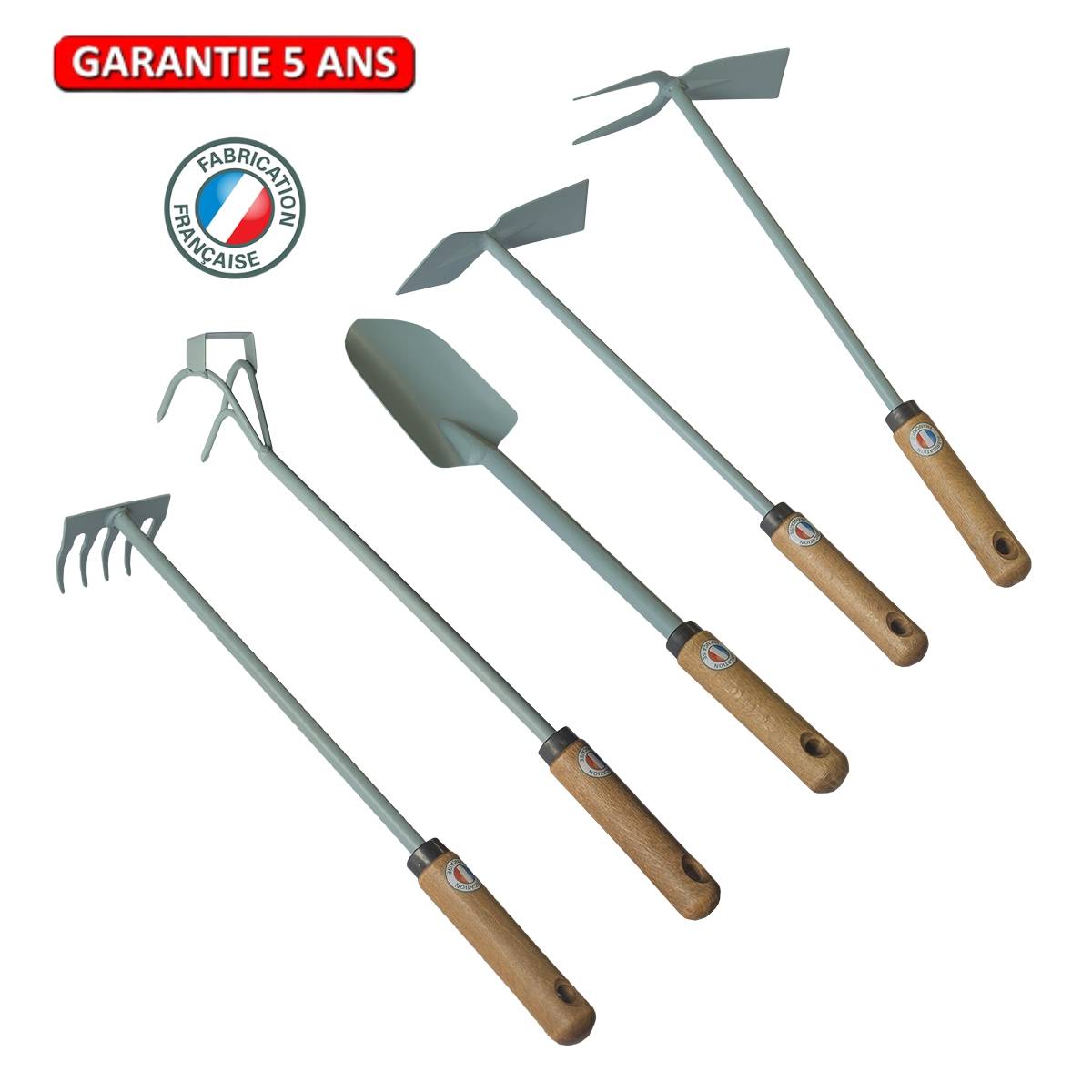 Outils Perrin - Lot outils extra-long – pack jardin manche long – 5 pièces
