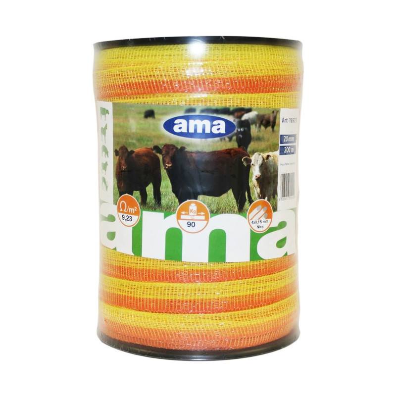 Lem Select - Ruban de clôture en fibre acier "Basic" 20 mm - 200 m