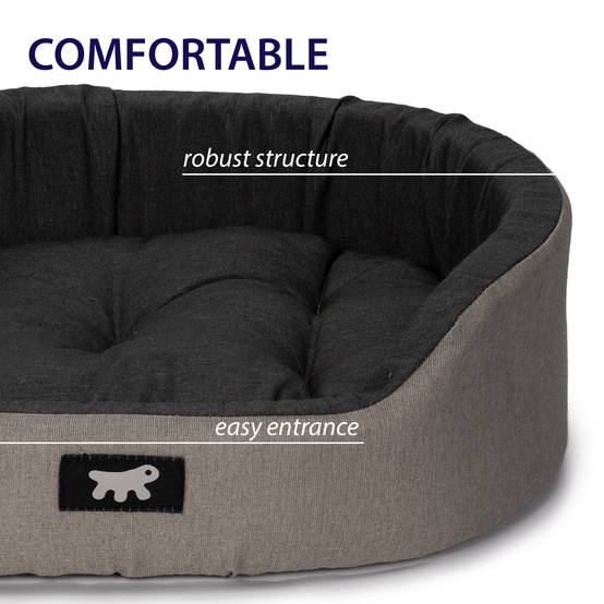 Ferplast - Ferplast Panier Chien Dandy, Coussin Amovible et Lavable, Housse en Coton avec Rembourrage Doux, Lit Chiens Moyen, 95 x 60 x H 21 cm, Marron - Image 7