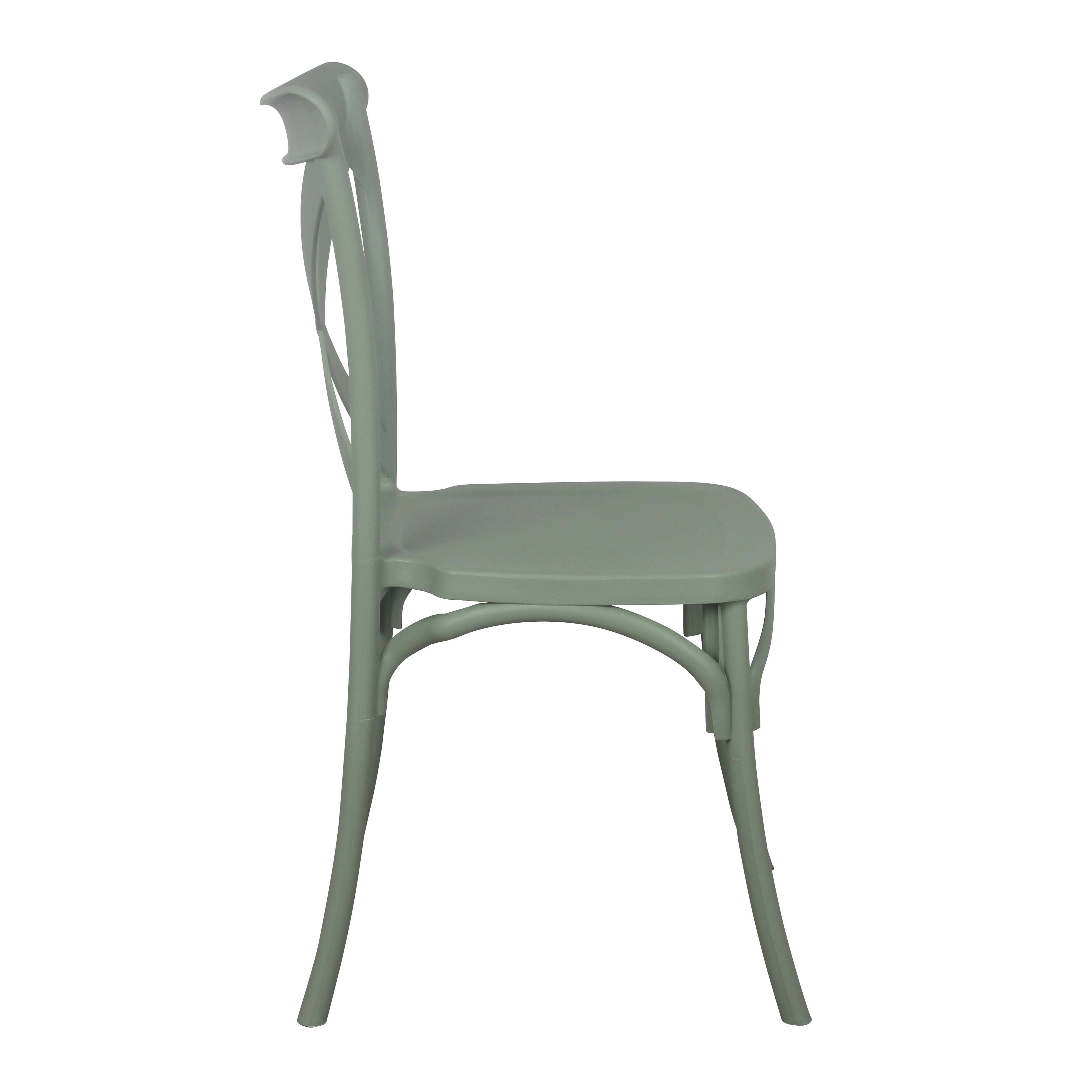 Oviala - Lot de 4 chaises de terrasse en plastique vert sauge Dublin - Oviala - Imagen 5