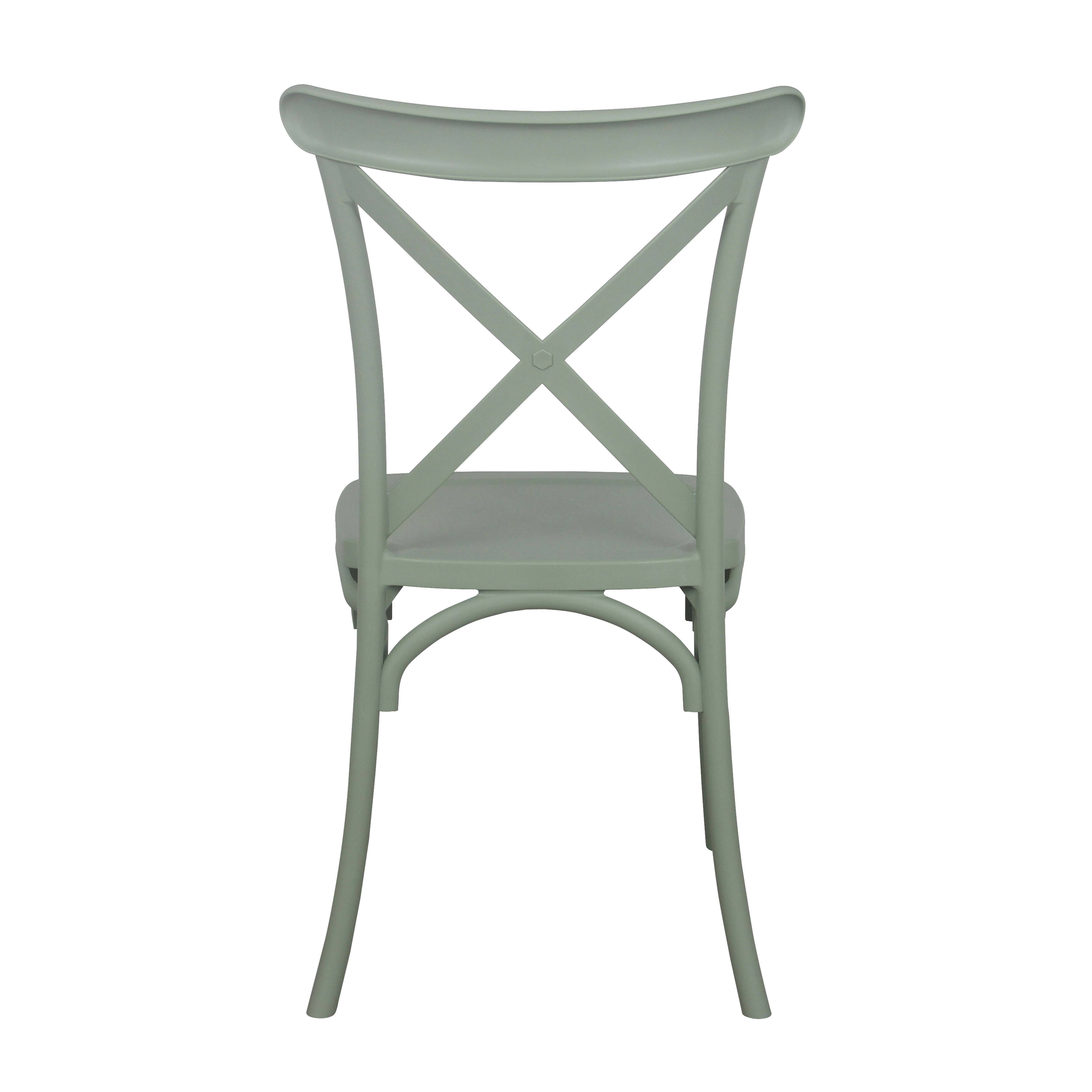 Oviala - Lot de 4 chaises de terrasse en plastique vert sauge Dublin - Oviala - Imagen 2