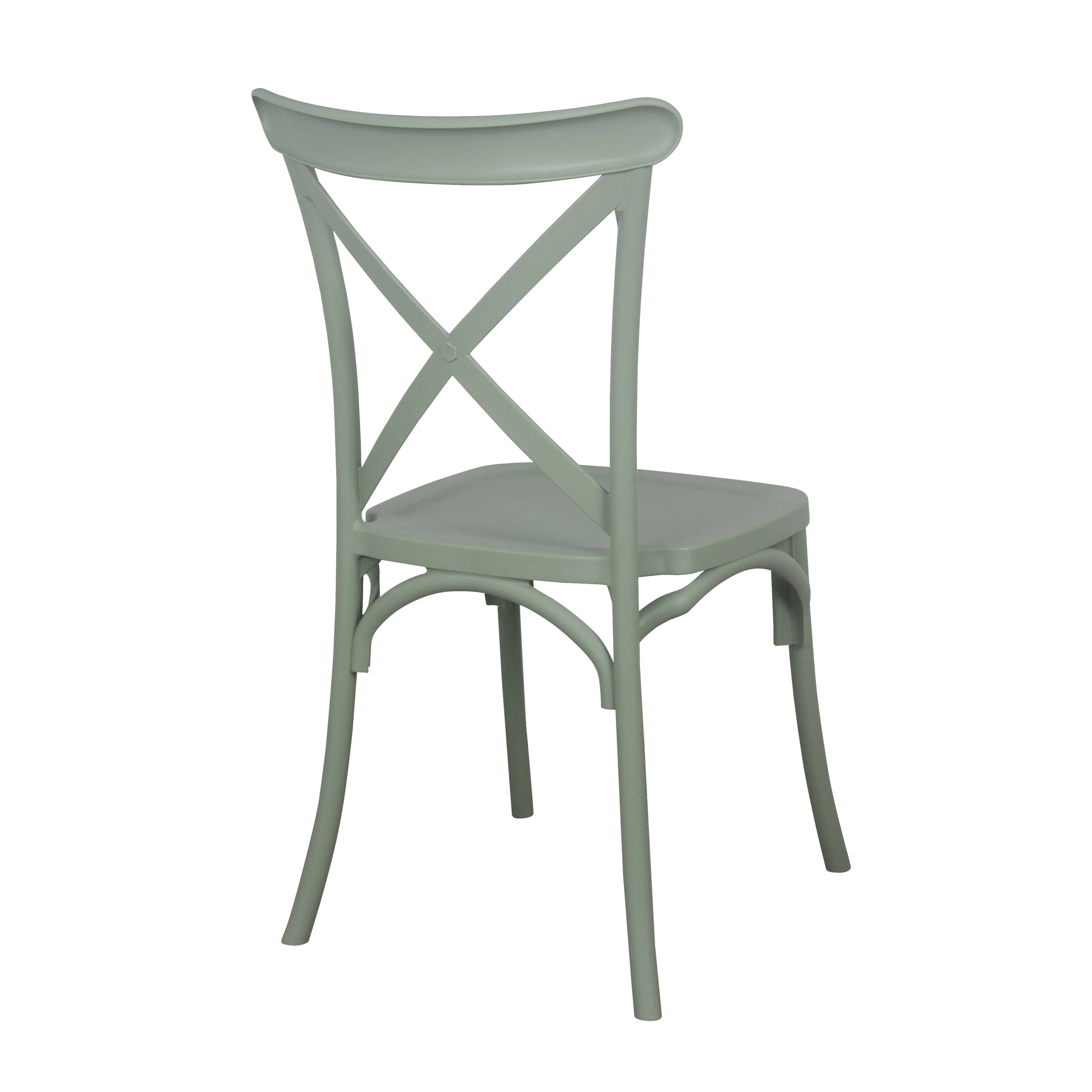 Oviala - Lot de 4 chaises de terrasse en plastique vert sauge Dublin - Oviala - Imagen 3