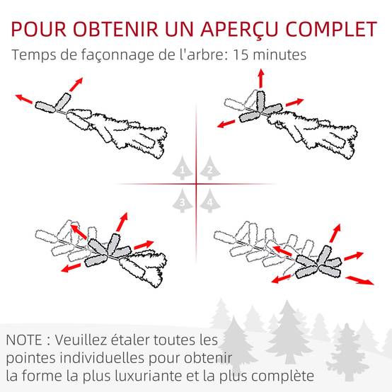 Sapin de Noël artificiel 210 arbre de Noël avec support en métal pliable, 1674 branches, décoration de Noël réaliste - Image 9