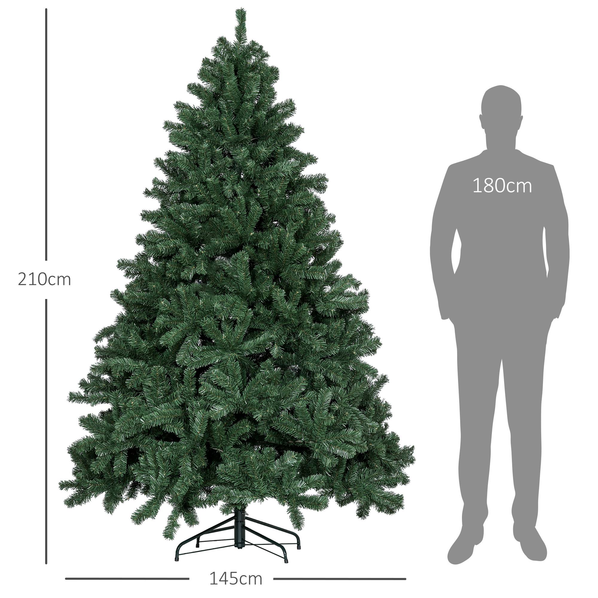 Sapin de Noël artificiel 210 arbre de Noël avec support en métal pliable, 1674 branches, décoration de Noël réaliste - Image 5