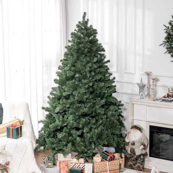 Sapin de Noël artificiel 210 arbre de Noël avec support en métal pliable, 1674 branches, décoration de Noël réaliste - Image 4