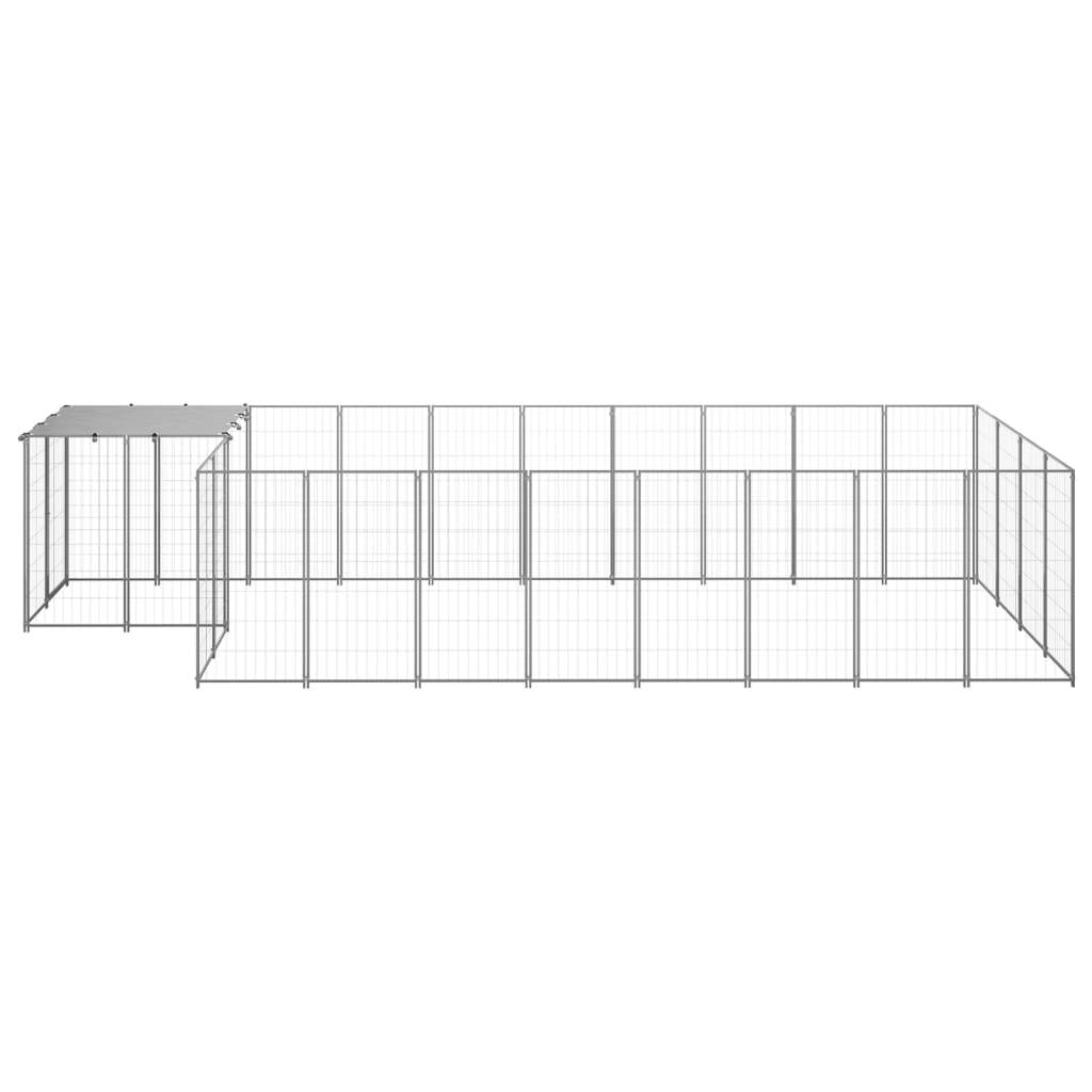 Vidaxl - Chenil Argenté 10,89 m² Acier vidaXL 3082210 - Imagen 8