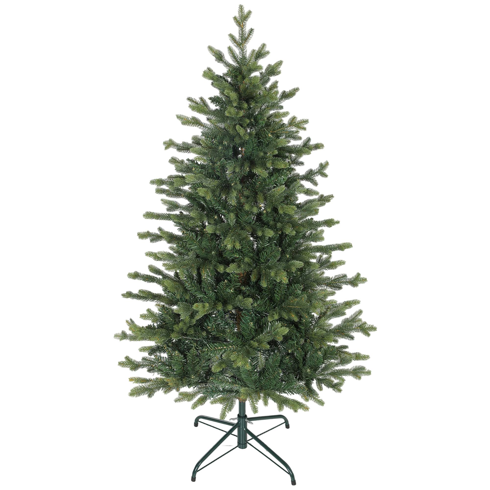 Sapin de Noël artificiel 150 cm, arbre de Noël réaliste avec 1202 pointes de branche articulée, support en métal, vert - Image 1