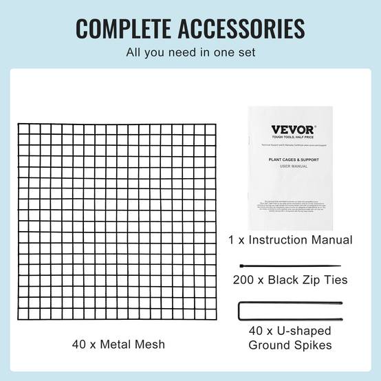 VEVOR Lot 10 protections plantes, grillage 30.5x30.5cm, maille métallique, animaux. - Image 5