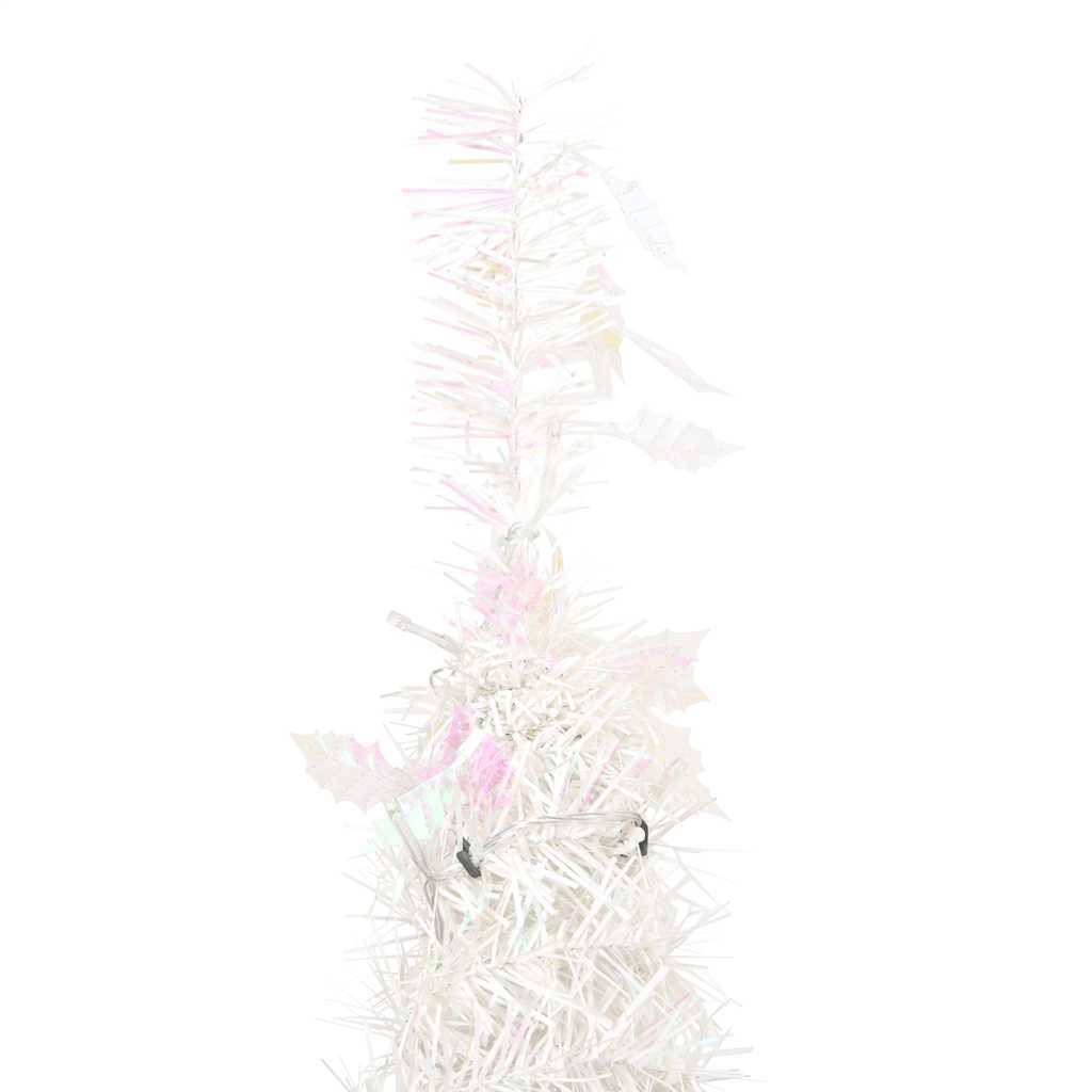 ComfortXL - Sapin de Noël Artificiel Escamotable Pré-éclairé 50 LED pour Fêtes Blanc 120 cm – ComfortXL Outdoor Living - Image 7