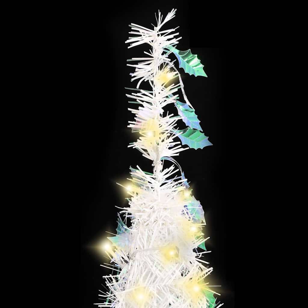ComfortXL - Sapin de Noël Artificiel Escamotable Pré-éclairé 50 LED pour Fêtes Blanc 120 cm – ComfortXL Outdoor Living - Image 3