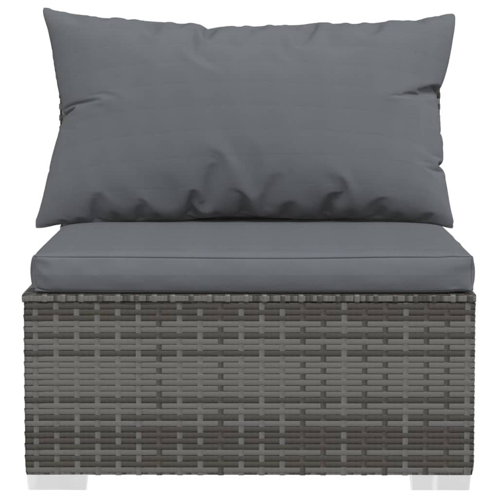 Vidaxl - Salon de jardin 4 pcs avec coussins Gris Résine tressée vidaXL 317518 - Imagen 8