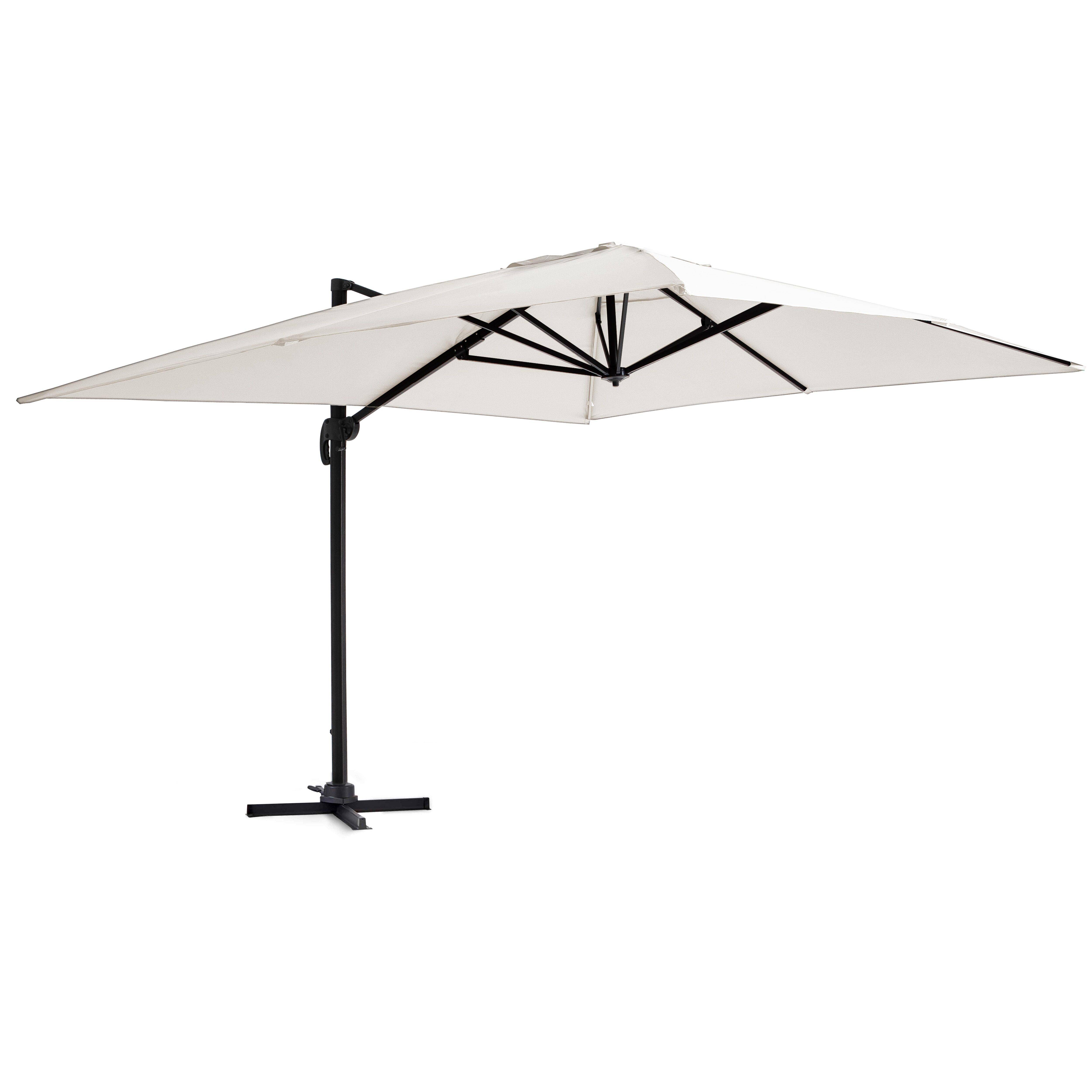 Oviala - Parasol déporté inclinable et rotatif 4x3m en aluminium écru Caserta - Oviala - Image 1
