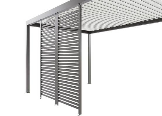 Paroi Ajourée Fixe Aluminium Gris 96cm Pour Pergola S et SV ORIAL Made in France - Image 3