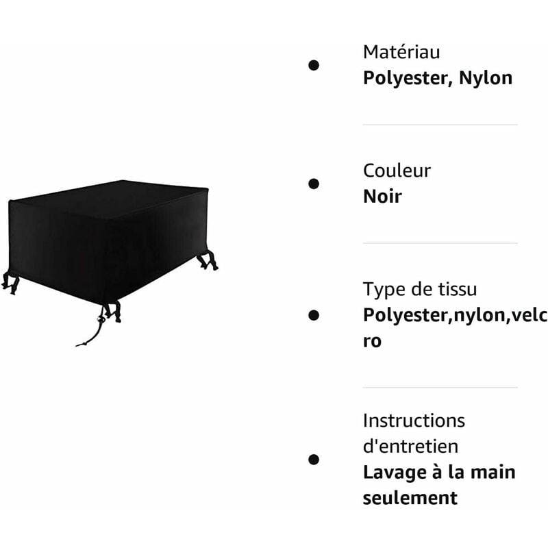 IntiMeg - Housse de protection imperméable pour salon de jardin, table de patio, housse de protection pour salon de jardin rectangulaire, 213 x 132 x 74 cm - Image 4