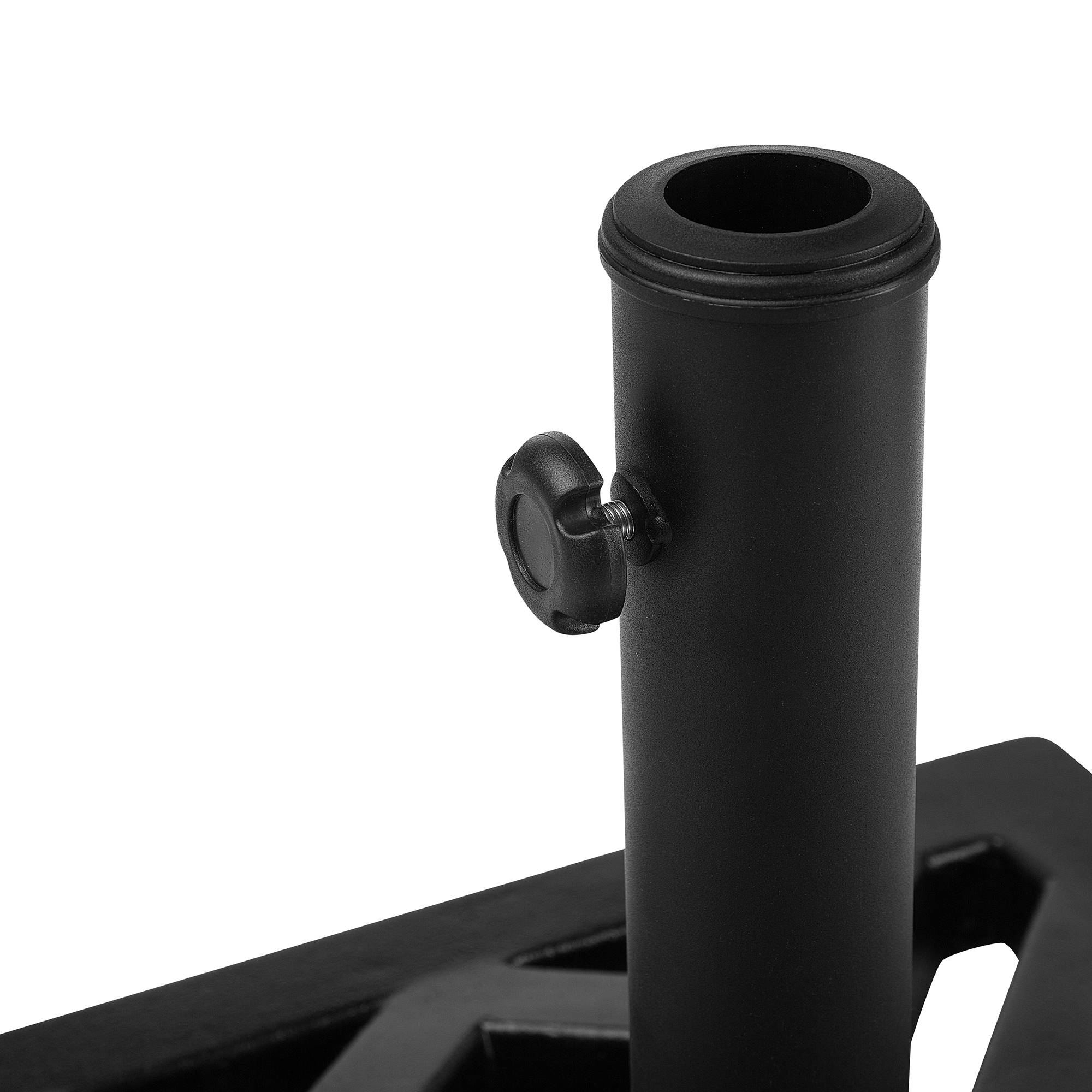 Beliani - Pied de Parasol Carré en Béton Noir à Motifs 46 x 46 cm Structure Solide et Stable de 17 kg Beliani - Imagen 5
