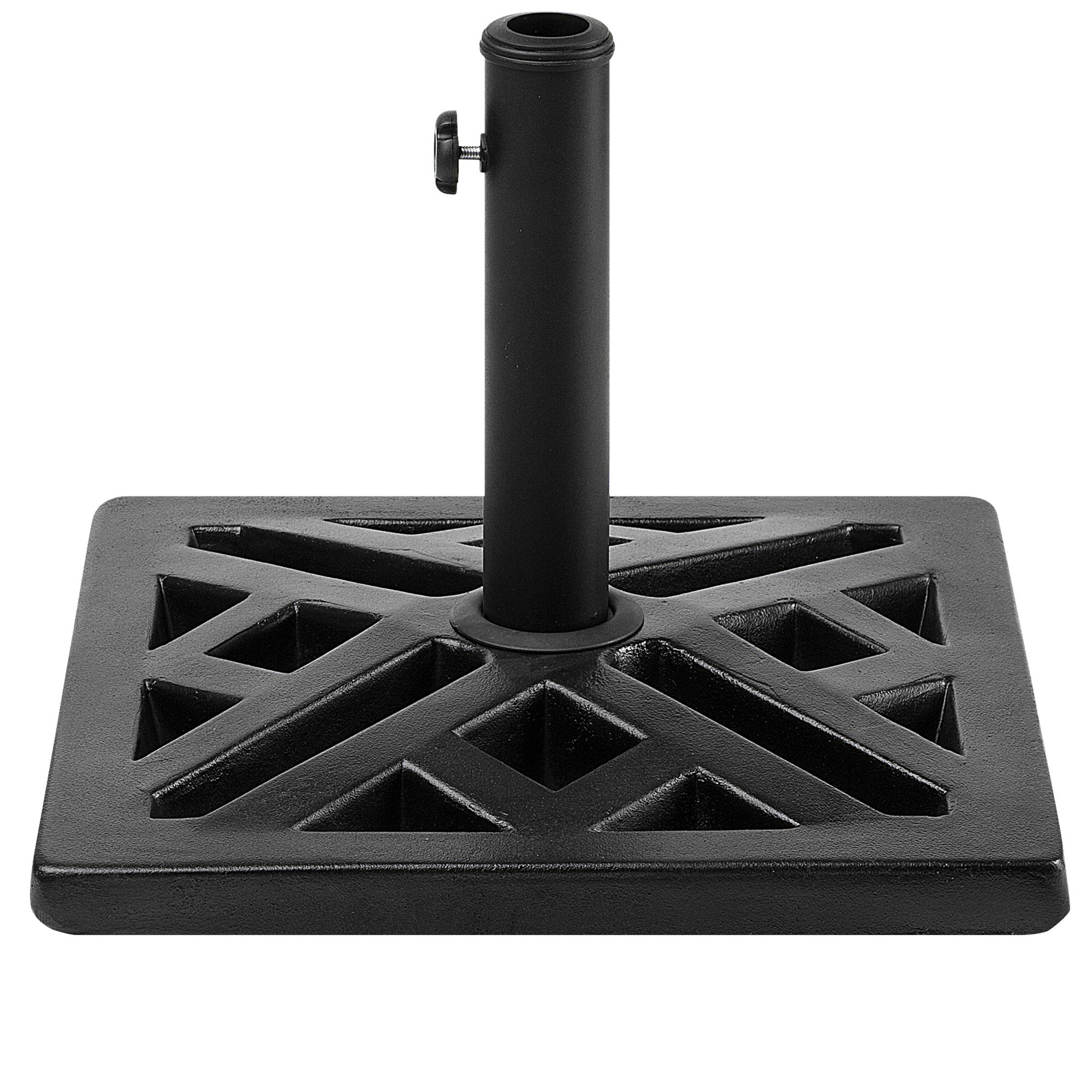 Beliani - Pied de Parasol Carré en Béton Noir à Motifs 46 x 46 cm Structure Solide et Stable de 17 kg Beliani - Imagen 1